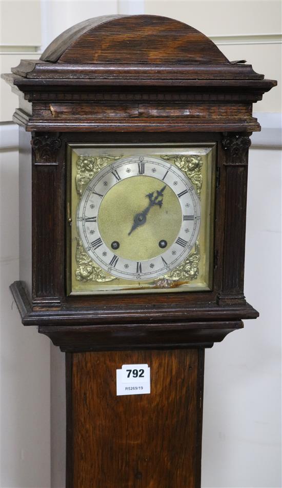 A mahogany grandmother clock W.30cm